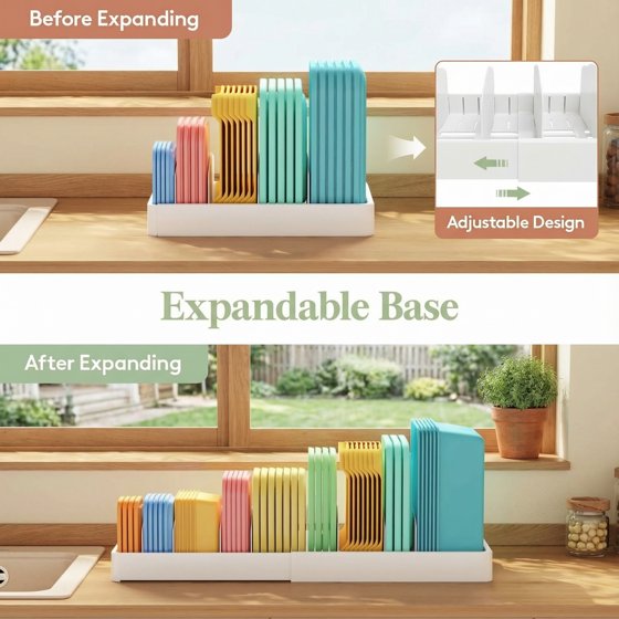 Norcho 2-PCS Lid Organizer for Plastic Lids, Large Food Container Lid Organizer, Lid Storage Organizer for Cabinet