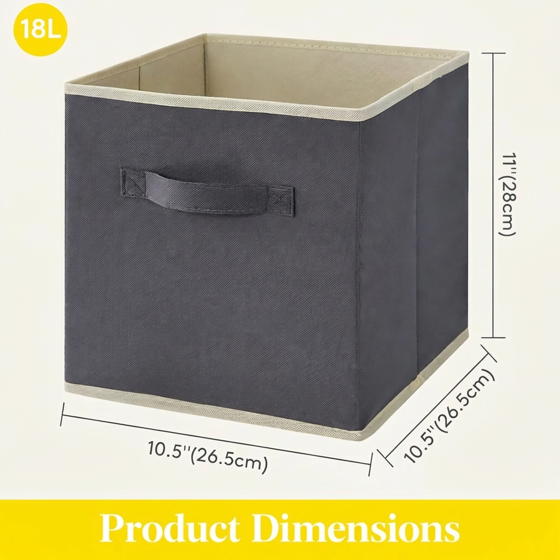 Norcho Foldable Fabric Storage Cubes with Handles, Decorative Closet & Shelf Storage Bins, 11 Inch, Gray, 12 Pack