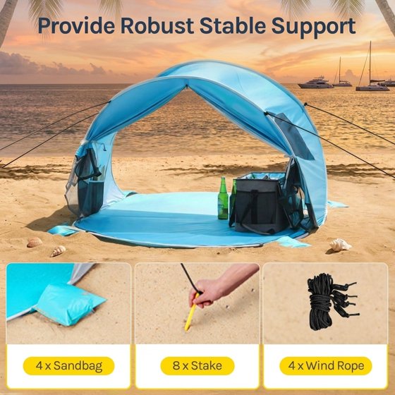 Norcho 79x49x38" Pop Up Beach Tent UPF50+ Sun Shelter, Instant Shade Canopy for 2 Person, Blue