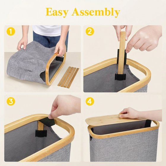 Norcho Collapsible Fabric Toilet Paper Storage Holder for 12–16 Rolls, Freestanding Toilet Paper Basket with Bamboo Lid, , 30L, Light Gray