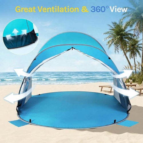 Norcho 87x57x47" Pop Up Beach Tent UPF50+ Sun Shelter, Instant Shade Canopy for 3 Person, Blue