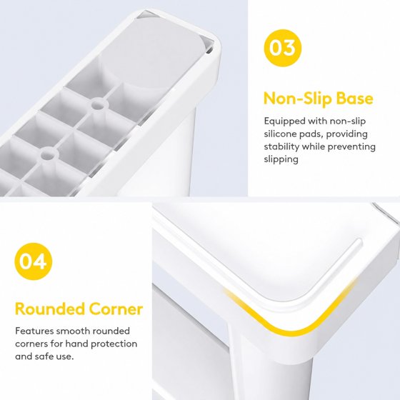Norcho Cabinet Shelf Organiser, Expandable Countertop Kitchen Shelves, Plastic Shelf Riser for Pantry Kitchen Storage and Spice Rack, Set of 2, 16 x 8 x 7 inch (40 x 21 x 18 cm)