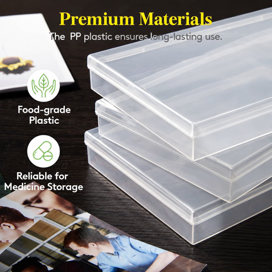 Norcho 4x6 Photo Storage Box, 16 Inner Photo Cases with Lids, Clear Plastic Photo Organizer with Label Stickers for Photos, Seeds, Stickers, Cards, Pictures, Stamps & Office Supplies