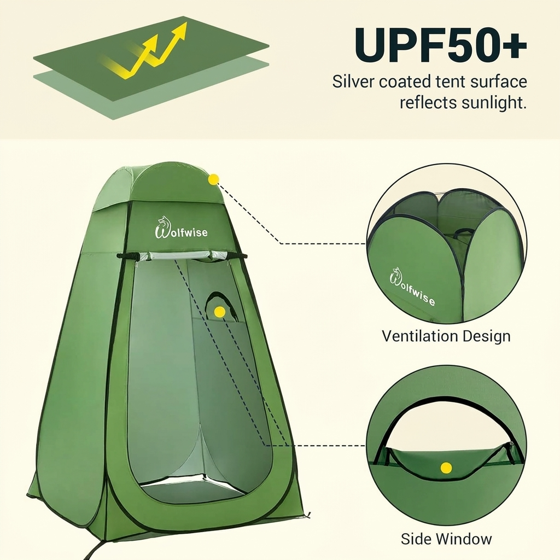Norcho Pop Up Changing Tent for Beach Camping, Portable Shower Privacy Shelter Instant, 6.2-6.9ft High