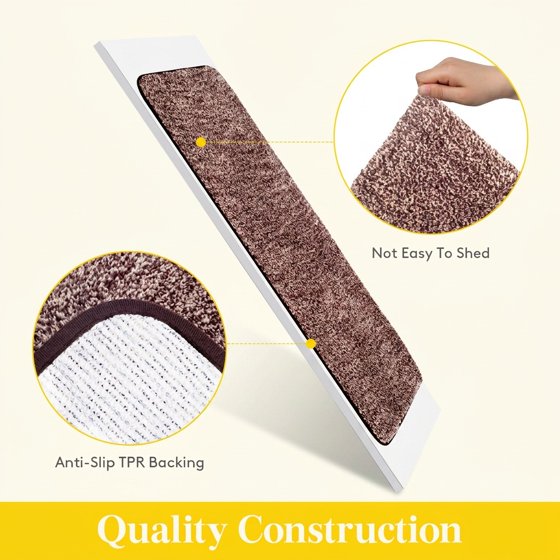 Norcho 48x30" Water Absorbent Front Door Mat, Low Profile Non Slip Rubber Indoor Entrance Rug Dirt Trapper, Coffee Brown