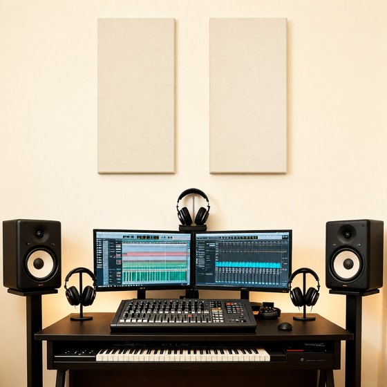 Norcho Large Fiberglass Acoustic Panels 39.4" x 19.7" x 1.6", Sound Proof Wall Panels, Sound Absorbing Acoustic Panels for Interior Wall Decor, Studio, Living Room, Theater, Beige