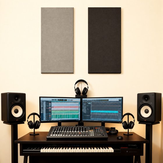 Norcho Large Fiberglass Acoustic Panels 39.4" x 19.7" x 1.6", Sound Proof Wall Panels, Sound Absorbing Acoustic Panels for Interior Wall Decor, Studio, Living Room, Theater, Black