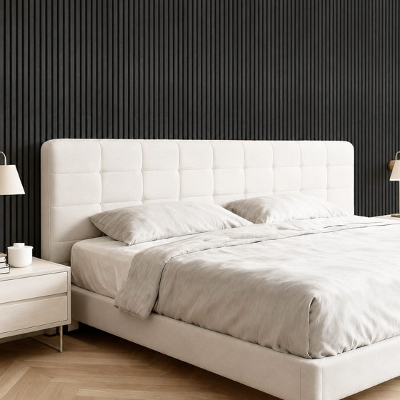 2-Piece Wood Wall Panels for Interior Wall Decor, 47.2" x 23.6" Soundproof Acoustic Wall Panels, Black
