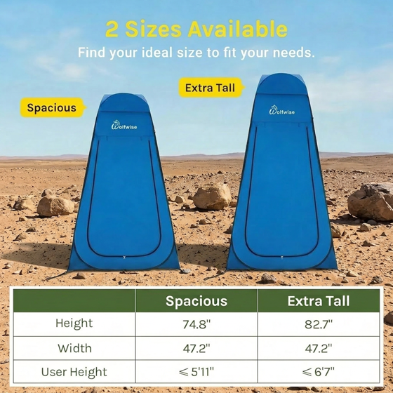 Norcho Pop Up Changing Tent for Beach Camping, Portable Shower Privacy Shelter Instant, 6.2-6.9ft High