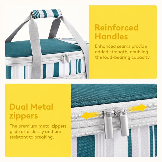 Norcho Insulated Double Decker Casserole Carrier, Expandable Tote for Hot/Cold Food, Fits 9"x13" Dish, Potluck/Picnic, Green