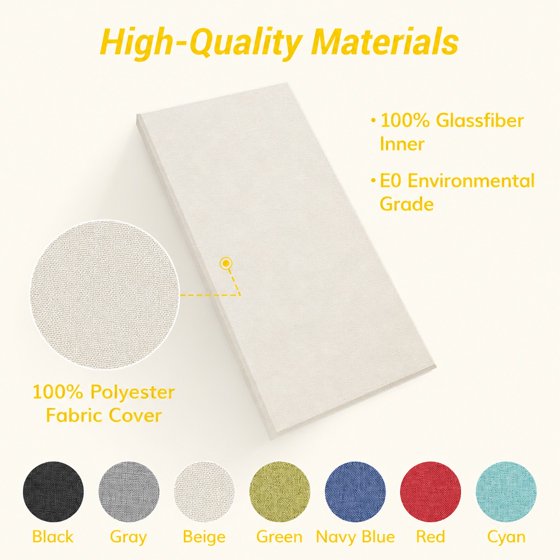 Norcho Large Fiberglass Acoustic Panels 39.4" x 19.7" x 1.6", Sound Proof Wall Panels, Sound Absorbing Acoustic Panels for Interior Wall Decor, Studio, Living Room, Theater, Beige