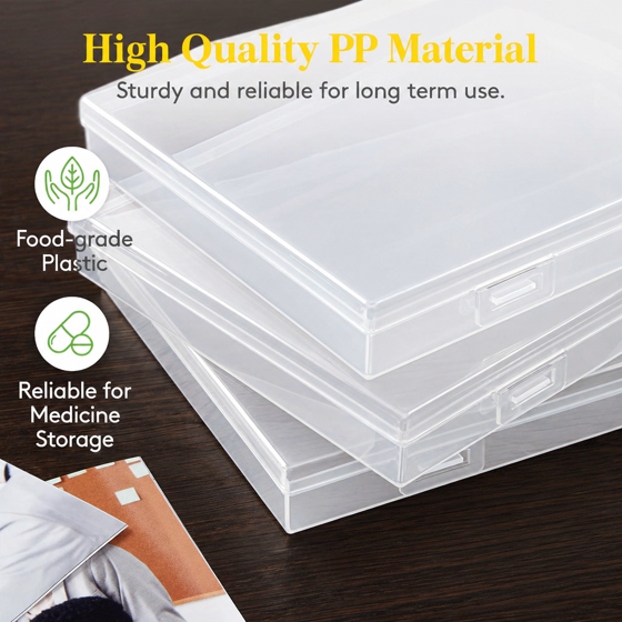 Norcho Photo Storage Set with 9 pcs 5" x 7" Inner Photo Boxes & 11 x 8.5 inch Transport Case, Craft Organizer for Seeds, Cards, Pictures, Office Supplies with Label Stickers