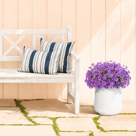 Norcho Outdoor Artificial Flowers, 12 Bundles Plastic Fake Daisy, Faux Plants for Spring/Summer Porch, Window Box, Vase, Purple