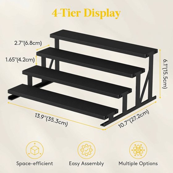 2-Pack Wooden Cologne Stand, 14" Perfume Shelf and Organizer, Anti-Slip Cologne Shelf, Fragrance Organizer, Black
