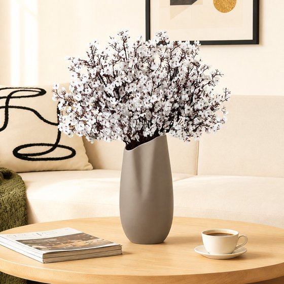 Norcho Baby’s Breath Artificial Flowers, 10 Bundles Silk Gypsophila Faux Stems for Wedding Bouquets, Home Decor, Centerpieces, DIY, Farmhouse/Party, White