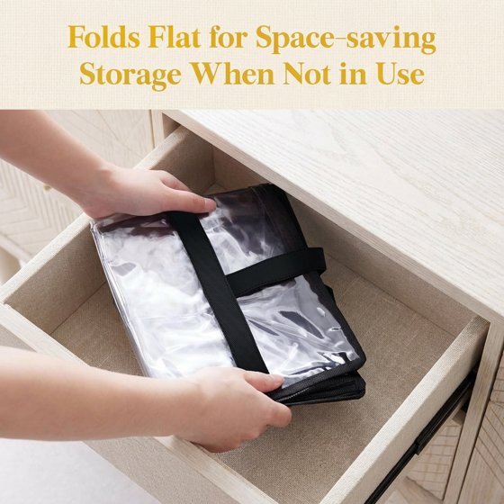 Norcho Clear Clothes Storage Bags, 4 Pack 40L Vinyl Blanket Storage Containers with Zipper, Foldable Closet Organizer for Bedding, Duvet, Comforter