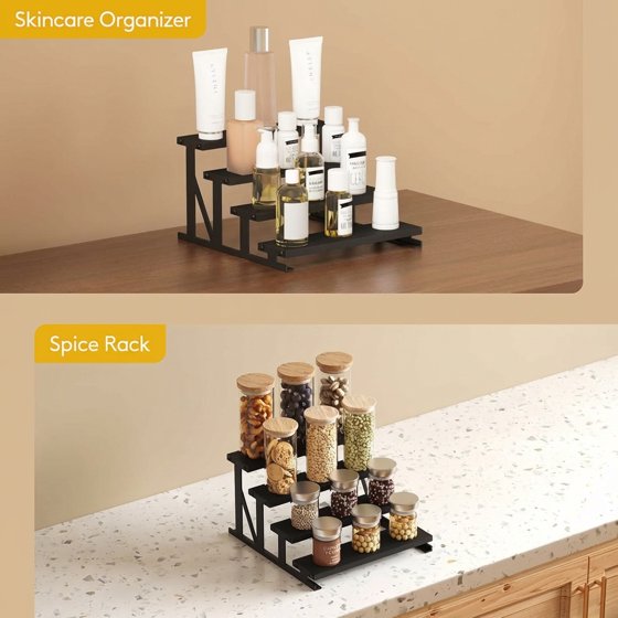 2-Pack Wooden Cologne Stand, 10" Perfume Shelf and Organizer, Anti-Slip Cologne Shelf, Fragrance Organizer, Black