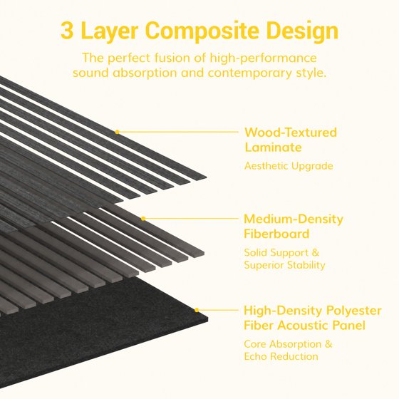 10-PCS Wood Wall Panels for Interior Wall Decor, 47.2" x 23.6" Soundproof Acoustic Wall Panels, Black