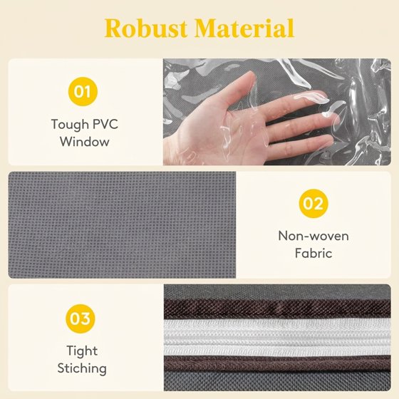 Norcho 120L Extra Large Blanket Storage Bags, Foldable Comforter Storage with Reinforced Handles, 3-Pack