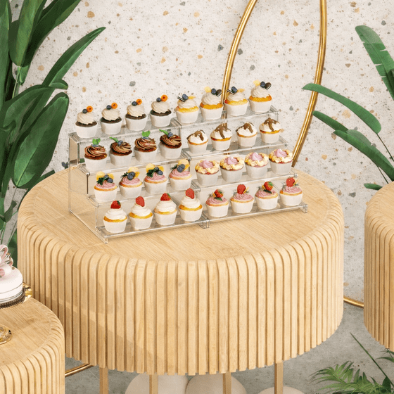 Cupcake Tier Stand, 12" Dessert Stand, Cupcake Display Stand for Party, Plastic Treat Stand