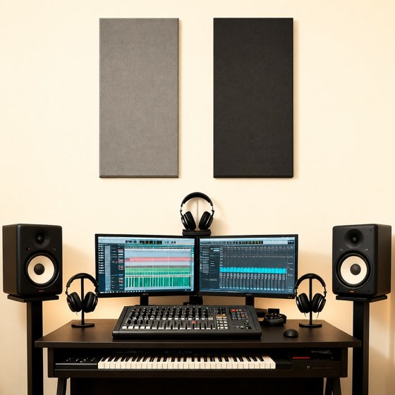 Norcho Large Fiberglass Acoustic Panels 39.4" x 19.7" x 1.6", Sound Proof Wall Panels, Sound Absorbing Acoustic Panels for Interior Wall Decor, Studio, Living Room, Theater, Gray