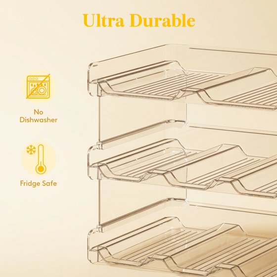 Norcho Stackable Water Bottle Organizer Cabinet, Extra Large Holder for 8 Bottles, Pantry Fridge Wine Rack Storage