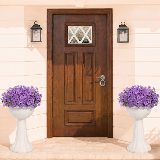 Norcho Outdoor Artificial Flowers, 12 Bundles Plastic Fake Daisy, Faux Plants for Spring/Summer Porch, Window Box, Vase, Purple