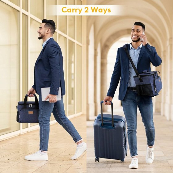 Norcho Large Insulated Lunch Bag Soft Cooler Tote for Adults, Dark Blue 24-Can 16L