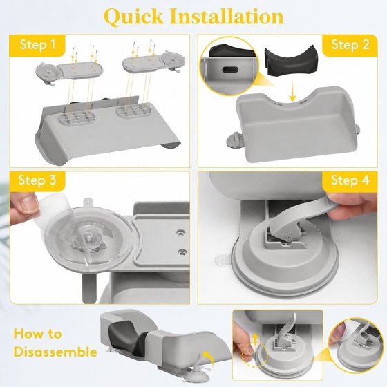 Hair Wash Basin for Kids, Portable Shampoo Bowl, Hair Washing Tray for Sink at Home, Hair Washing Station, Silver Gray