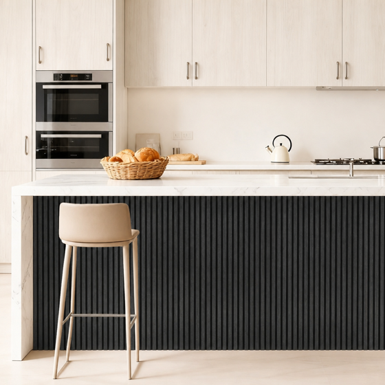 2-Piece Wood Wall Panels for Interior Wall Decor, 47.2" x 23.6" Soundproof Acoustic Wall Panels, Black