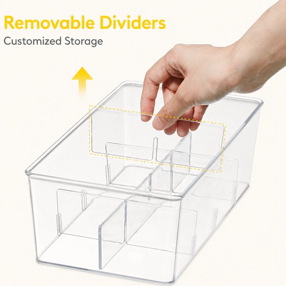 Norcho 2-Pack Tea Bag Organizer with Lid, Plastic Tea Bag Storage Box with 16 Compartments, Stackable Tea Packet Holder for Cabinet, Pantry, Countertop, Sugar Packets & Sweetener Sachets, Clear