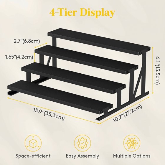 Wooden Cologne Stand, 14" Perfume Shelf and Organizer, Anti-Slip Cologne Shelf, Fragrance Organizer, Black