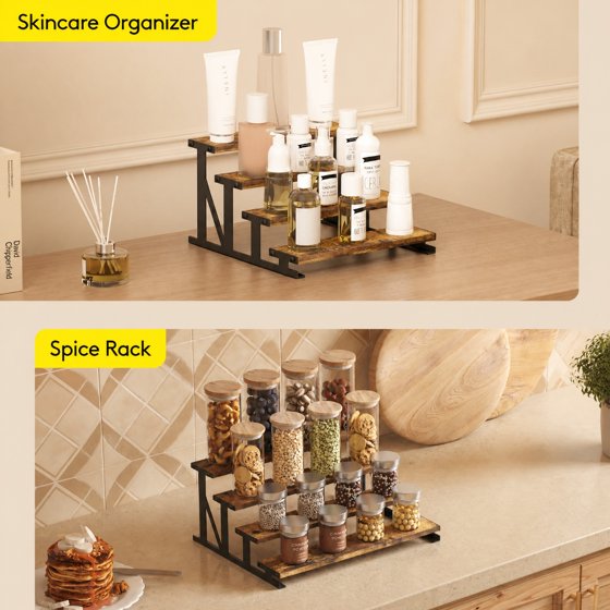2-Pack Wooden Cologne Stand, 10" Perfume Shelf and Organizer, Anti-Slip Cologne Shelf, Fragrance Organizer, Brown
