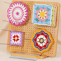 Norcho 11.8" Bamboo Crochet Blocking Board with 20 Pegs, Granny Square Mats for Knitting and Crocheting Projects