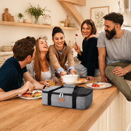Norcho Insulated Single Decker Casserole Carrier, Hot/Cold Food, Lasagna Holder for Potluck/Picnic, Fits 9"x13" Dish, Green