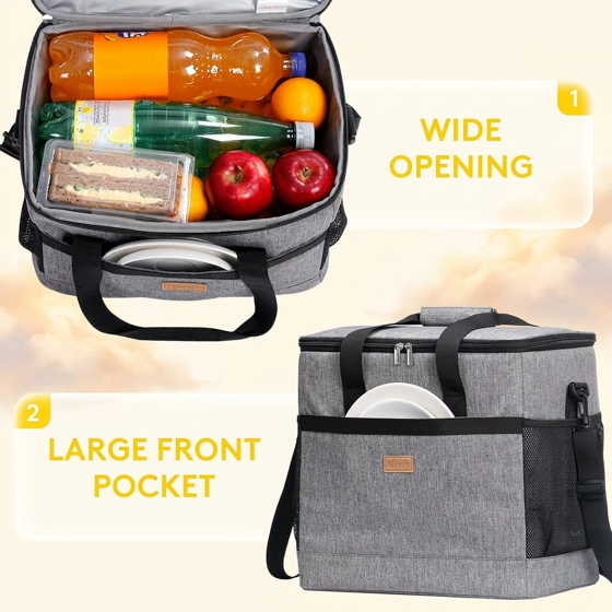 Norcho Collapsible Insulated Cooler Bag 30-60 Cans, Leakproof Portable Soft Tote for Camping BBQ Outdoor