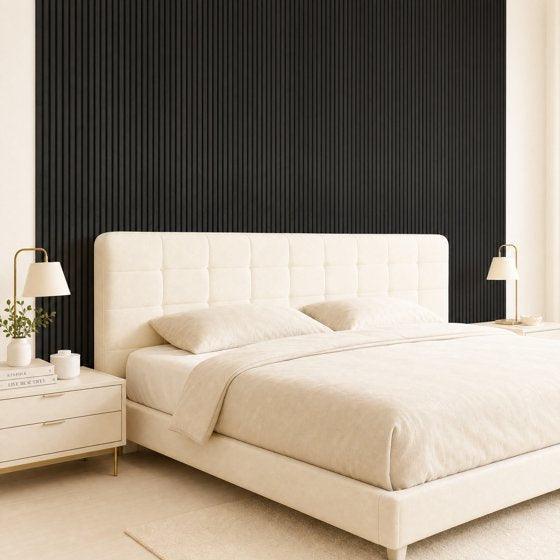 10-PCS Wood Wall Panels for Interior Wall Decor, 47.2" x 23.6" Soundproof Acoustic Wall Panels, Black