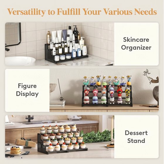 Norcho 9-Inch Cologne Organizer for Men, 4-Tier Large Perfume Stand, Tool-Free Assembly Display Shelf for Fragrance, Aftershave, Skincare, and Makeup, 1-Pack