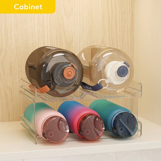 Norcho Stackable Water Bottle Organizer Cabinet, Extra Large Holder for 5 Bottles, Pantry Fridge Wine Rack Storage