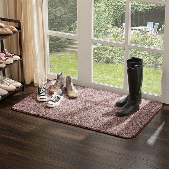Norcho 48x30" Water Absorbent Front Door Mat, Low Profile Non Slip Rubber Indoor Entrance Rug Dirt Trapper, Coffee Brown