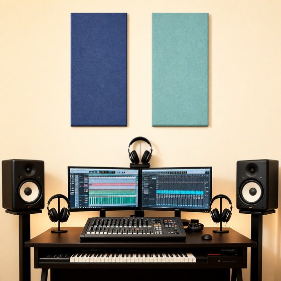 Norcho Large Fiberglass Acoustic Panels 39.4" x 19.7" x 1.6", Sound Proof Wall Panels, Sound Absorbing Acoustic Panels for Interior Wall Decor, Studio, Living Room, Theater, Ocean Blue