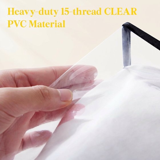 Norcho Clear Clothes Storage Bags, 4 Pack 60L Vinyl Blanket Storage Containers with Zipper, Foldable Closet Organizer for Bedding, Duvet, Comforter
