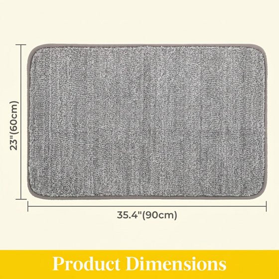 Norcho 35x24" Water Absorbent Door Mat, Low Profile Non Slip Rubber Indoor Entrance Rug Dirt Trapper, Grey