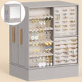 Jewelry Box 360° Rotating with Adjustable Angle Mirror, Large Jewelry Storage Case, Open Design Jewelry Organizer for Rings, Necklaces, Earrings, Bracelets, Mother’s Day Gift Idea