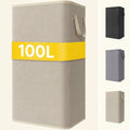 Norcho 100L Tall Collapsible Laundry Hamper with Handles, Foldable Portable Clothes Basket for Dorm Bathroom, Beige