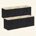 Norcho 11" Foldable Fabric Storage Cubes with Handles, Decorative Baskets for Shelves Closet 18L, Black 6 Pack
