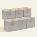 Norcho 11" Foldable Fabric Storage Cubes with Handles, Decorative Baskets for Shelves Closet 18L, Light Gray 6 Pack