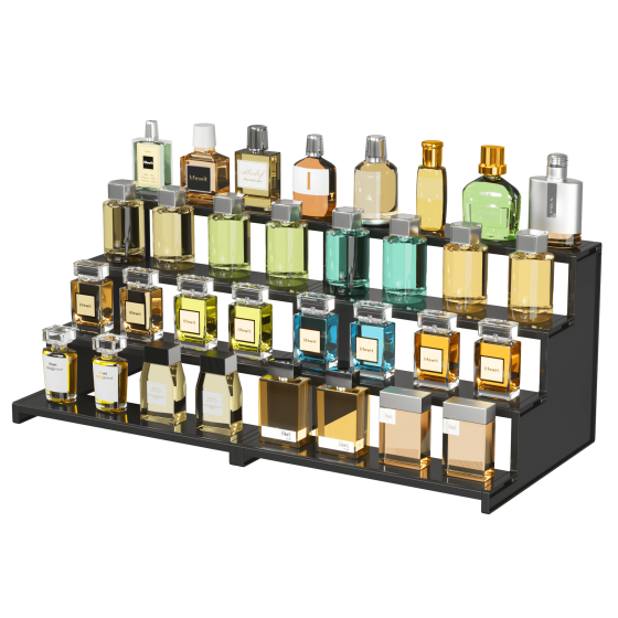 Norcho 12-Inch Cologne Organizer for Men, 4-Tier Large Perfume Stand, Tool-Free Assembly Display Shelf for Fragrance, Aftershave, Skincare, and Makeup, 2-Pack