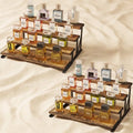 2-Pack Wooden Cologne Stand, 14" Perfume Shelf and Organizer, Anti-Slip Cologne Shelf, Fragrance Organizer, Brown