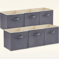 Norcho 13" Foldable Fabric Storage Cubes with Handles, Decorative Baskets for Shelves Closet 36L, Gray 6 Pack